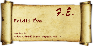 Fridli Éva névjegykártya