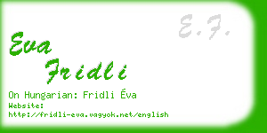 eva fridli business card